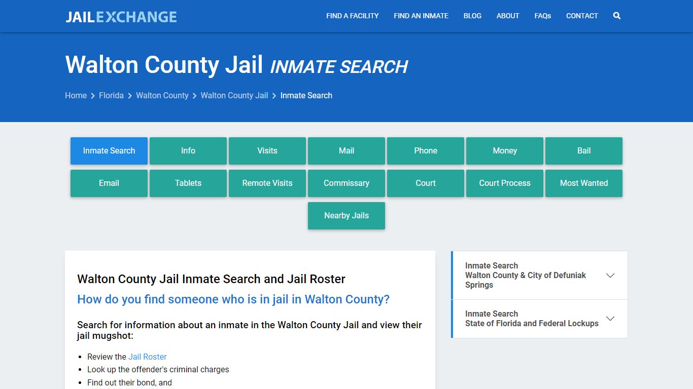 Inmate Search: Roster & Mugshots - Walton County Jail, FL